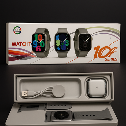 10 Series Smartwatch – Stylish Full-Touch Display with Magnetic Charger & Fitness Tracking