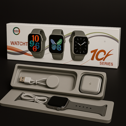 10 Series Smartwatch – Stylish Full-Touch Display with Magnetic Charger & Fitness Tracking