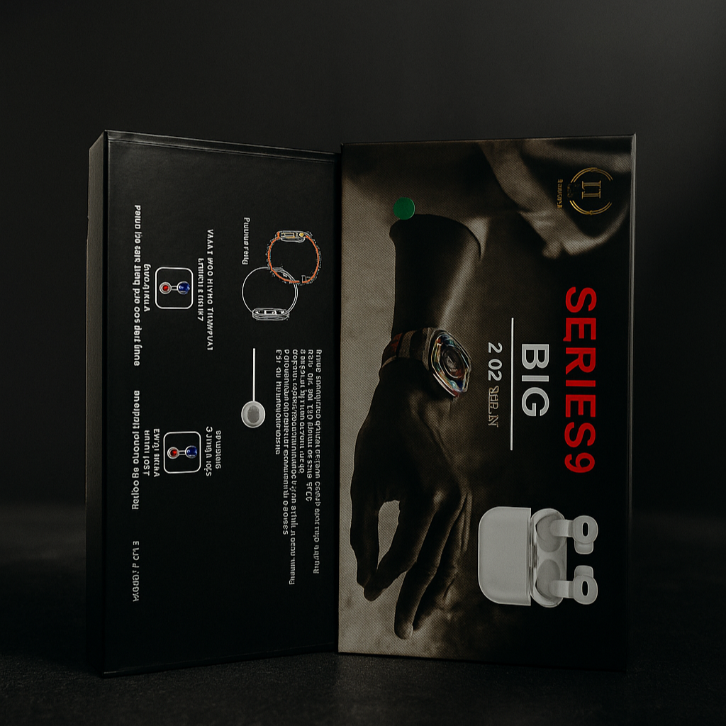 Series 9 Smartwatch Combo – Big Display, Wireless Pods & Stylish Fitness Companion