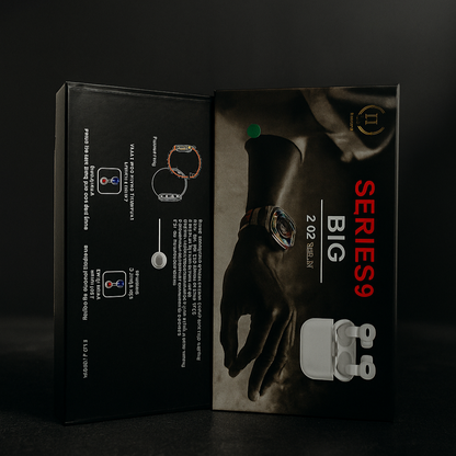 Series 9 Smartwatch Combo – Big Display, Wireless Pods & Stylish Fitness Companion